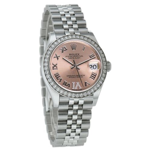 rolex datejust lady 31 pink|Rolex 31mm Datejust diamond bezel.